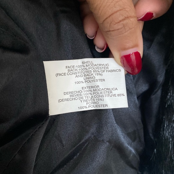 Vintage 80s Black Faux Fur Coat - Picture 4 of 4